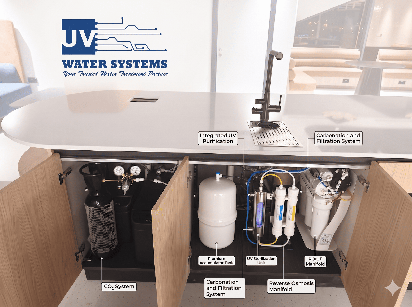 Under Sink Chiller Boiler & Sparkling Water System – Oman Muscat 7 Water purification and filtration system