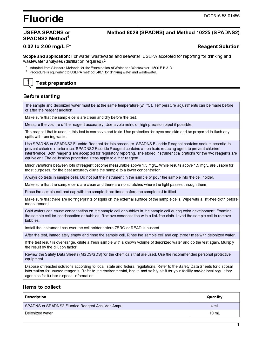 HACH Fluoride Reagent (SPADNS Method) 44449 | 0.02-2.00 mg/L F⁻ Range | Available in Muscat 3 HACH Fluoride Reagent (SPADNS Method) 44449 | 0.02-2.00 mg/L F⁻ Range | Available in Muscat - Image 2