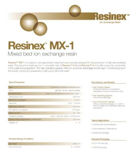 mixed bed ion exchange resin Oman