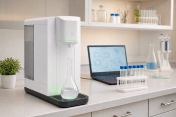 Avidity Science Oman benchtop lab water system in a clinic with pre-treatment