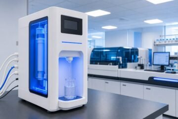 ELGA MEDICA Oman clinical lab water system feeding an analyser with RO pre-treatment