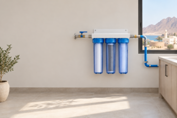 Whole house water filter in Oman installed in a villa