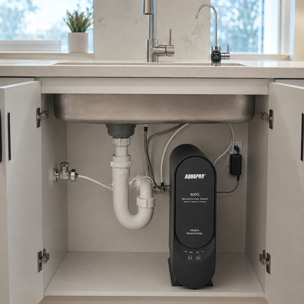 Aquapro ABT600 RO Oman – 600 GPD Tankless Alkaline Reverse Osmosis System 3 Aquapro ABT600 RO Oman under sink