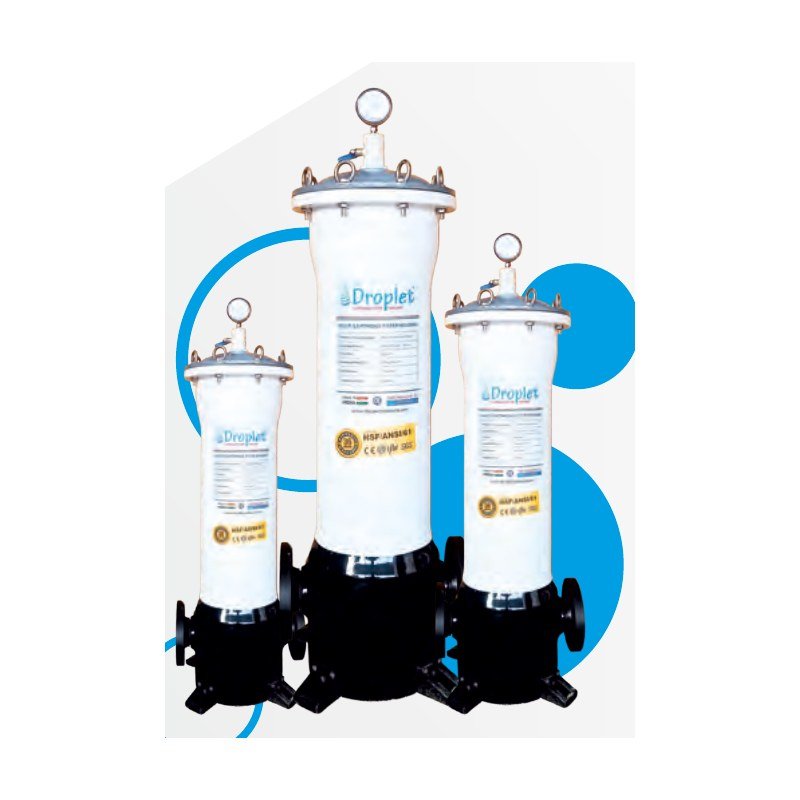 Droplet FRP Multi Cartridge Filter Housing – 5 to 25 Cartridges 3 FRP multi cartridge filter housing – Droplet Multi Cartridge Housing supplied by UV Water Systems Oman